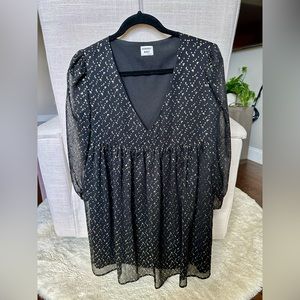 Sunday Best Black Dress with Gold Dots.